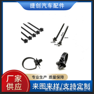 Nylon Cable Ties Q26 Self Locking <b>Black</b> Pin Type Wire <b>Harness</b> Clips - Product Image 3