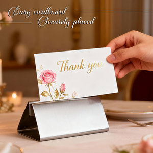 2026 Small Stainless Steel Customized Shape Vintage Mini Table Number Holders Place <strong>Card</strong> Holder <strong>Name</strong> <strong>Card</strong> Display Stand <strong>Wedding</strong> - Product Image 5