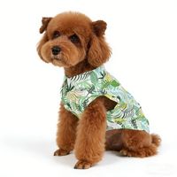 Chemise pour chien à imprimé feuilles tropicales hawaïennes, en polyester respirant, vêtements d'été à deux pattes pour petits chiens, Teddy, Shih Tzu