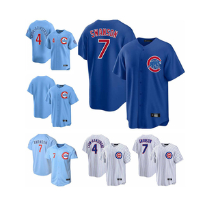 <span class=keywords><strong>Camiseta</strong></span> de Béisbol Personalizada al por Mayor con Bordado de los <span class=keywords><strong>Chicago</strong></span> <span class=keywords><strong>Cubs</strong></span>, Manga Corta, Malla de Poliéster, Unisex para Adultos, Logotipo Estampado en la Parte Delantera - Product Image 1