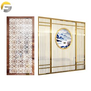 AN051 Hotel Restaurant Gold Stainless Steel Room Floor To Ceiling Living Screens Divider For <strong>Interior</strong> Decoration - Product Image 6