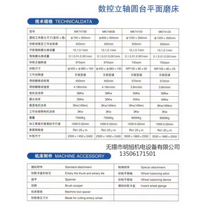 Rectifieuse verticale à broche rotative CNC Nantong n°2 MK7480 MK74125 pour usinage de précision de quincaillerie - Product Image 3