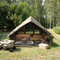 YOLO Tente de camping portable quatre saisons, 12 mètres carrés, imperméable, en polyester Oxford 150D, double couche, une chambre, pour 3-4 personnes, extérieur