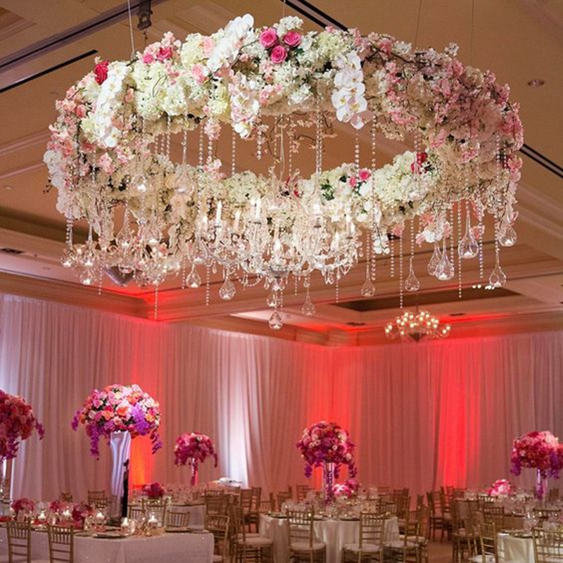floral chandelier wedding