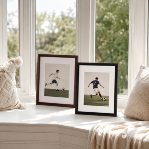 Présentoir mural vertical classique en bois A3/A4, rustique et vintage, pour photos, souvenirs <span class=keywords><strong>de</strong></span> football, durable et léger, à faire soi-même - Product Image 3