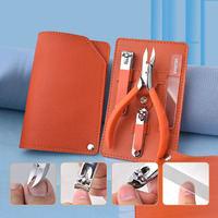 Juego de Cortaúñas Profesional de Acero Inoxidable de 4 Piezas, Lujoso y Portátil, con Lima Nano y Cortacutículas, en Caja de Regalo
