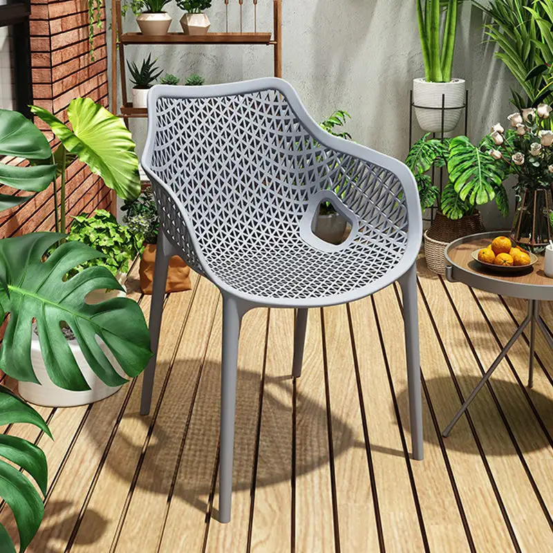 Minimalistisch Modern Design Sunrise Merk Stapelbare Outdoor Plastic Stoel Meubelen Tuinstoel Voor Café