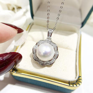 S925 Silver Pendant Empty Holder DIY Accessories with 11-12mm Round Bead <b>Concealer</b> Necklace Pendant Jewelry Findings 30996 - Product Image 4