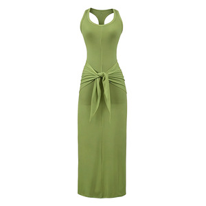 Robe Camisole <span class=keywords><strong>Femme</strong></span> Taille Haute Unie Modulable Nouvelle Collection Été Robe Cintrée Douce de Haute Qualité 3697 - Product Image 2