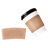 Manchon de tasse jetable en papier kraft simple paroi, isolation thermique, matériaux recyclés, diamètre personnalisable, logo imprimé offset pour