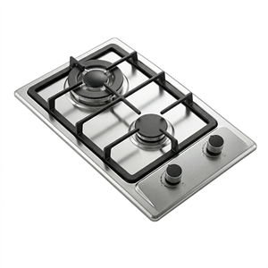 Cuisinière à gaz encastrable 12 pouces, <span class=keywords><strong>2</strong></span> brûleurs, en acier inoxydable, double combustible GPL/gaz naturel, allumage électronique, économe en énergie - Product Image 2