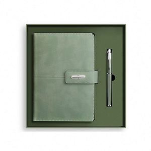 2024Custom Faux Leather Hardcover Stationery Notebook Gift Set A5 Luxury <b>Planner</b> Recycled Paper <b>Journal</b> Notebook With Pen - Product Image 2