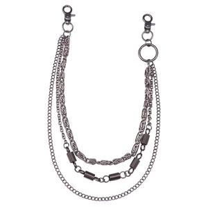 Chaîne de taille style Hip Hop, noir canon, multicouche, en alliage de zinc, unisexe, chaîne de corps tendance pour usage quotidien - Product Image 5
