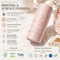 Emballage en tube de papier rigide écologique personnalisé, boîte-cadeau en carton cylindrique, logo en feuille d'or pour parfum, huile essentielle, shampoing