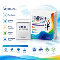 Film oral à dissolution rapide multivitaminé complet, complément vitaminique quotidien, sans eau, bandelettes de vitamines, marque privée, OEM