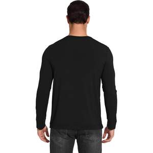 Camiseta de Dormir de Manga Larga con Cuello Redondo para Hombre, Talla Grande, Informal, de Algodón Orgánico, Transpirable - Product Image 4