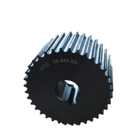 CDRIVA Polea de sincronización OEM personalizada de acero inoxidable/aluminio resistente a la corrosión, negra, con brida, buje cónico y ranuras para chavetero de 38T