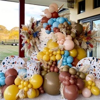 Ensemble de décoration de ballons de fête à faire soi-même, gonflable, pour café blush, couleur bleu citron, ballon en latex, kit de décoration en arc et guirlande