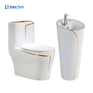 Hiện đại trắng gốm nhà vệ sinh với vàng rim đôi siphonic inodoros Bán buôn phụ kiện phòng tắm - Product Image 3