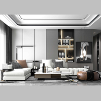 Meubles muraux de salon de villa de luxe en bois, sur mesure, modernes, écologiques, ajustables et peu encombrants