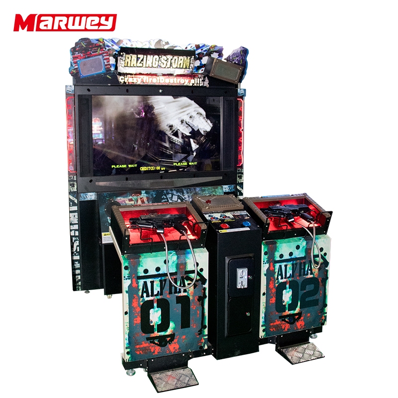 Súng Bắn Trung Tâm Razing Storm 55 Inch Dành Cho Người Lớn Máy Trò Chơi Bắn Súng Mô Phỏng Video Chạy Bằng Đồng Xu Súng Bắn