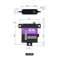 Servomoteurs RC numériques AGFRC A27CHR 10,2 kg à couple élevé, 0,1 seconde, HV 4,8-8,4 V, 2S Lipo, moteur sans noyau, programmables, engrenages métalliques, 180°