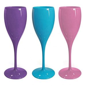 Verres à vin incassables en plastique colorés – Gobelets à champagne promotionnels en acrylique pour fêtes - Product Image 1