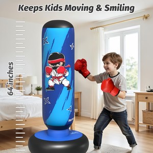 CZFIT Saco <span class=keywords><strong>de</strong></span> <span class=keywords><strong>Boxeo</strong></span> Inflable Grande <span class=keywords><strong>para</strong></span> Niños, 66 Pulgadas, con 2 Guantes <span class=keywords><strong>de</strong></span> <span class=keywords><strong>Boxeo</strong></span>, Regalos <span class=keywords><strong>para</strong></span> Niños y <span class=keywords><strong>Niñas</strong></span> <span class=keywords><strong>de</strong></span> 6 a 12 Años - Product Image 2