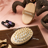 Brosse de massage en bois naturel pour drainage lymphatique, Gua Sha, masseur de cuir chevelu en bois, sculpteur corporel, anti-cellulite