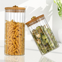 Qualité supérieure, contenants de stockage alimentaire en verre hermétique ronds de 500 ml, 750 ml, 1000 ml, bocaux de stockage pour la cuisine
