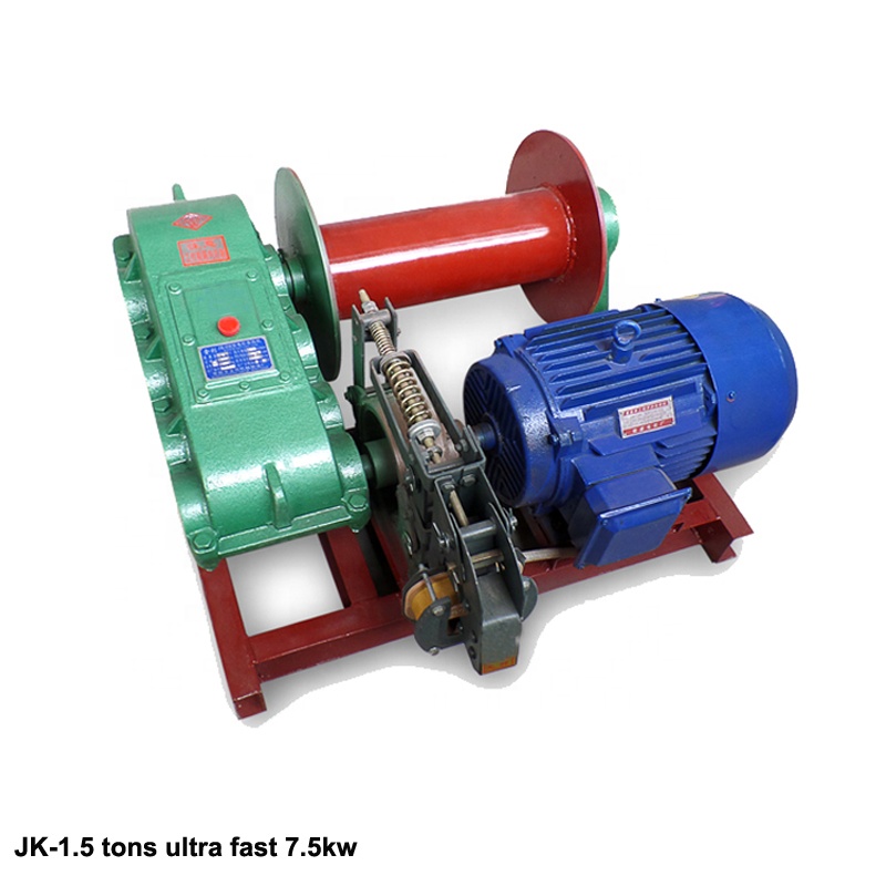 Промышленных подъемного крана с новым дизайном и JM JK Тип проволочного каната электрическая лебедка JK-1.5 тонн Сверхбыстрые скорости 7.5kw