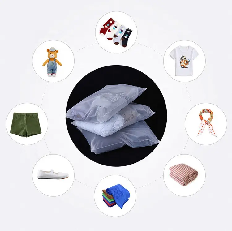 Özelleştirilmiş baskılı iç çamaşırı buzlu Zip kilit giyim ambalaj plastik poşetler Logo ile
