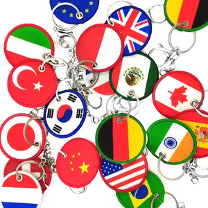 Ychon Customized Game Gifts Country Flag Souvenir Metal Keychain Pendant Gift Key Ring
