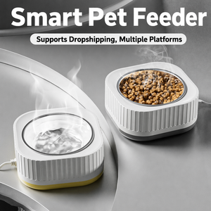 Bebedero Inteligente Eléctrico Ecológico para Mascotas con Calentador, Cuenco de Temperatura Constante, Comedero de Acero Inoxidable y PP Desmontable, Silencioso y Antiderrames - Product Image 1