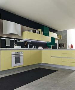 Meubles de cuisine modernes de haute qualité, grands, standard, entièrement conçus, jaunes, intelligents - Product Image 5