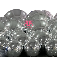 Boule à miroir noire et blanche, boule noire géante, ballon gonflable géant