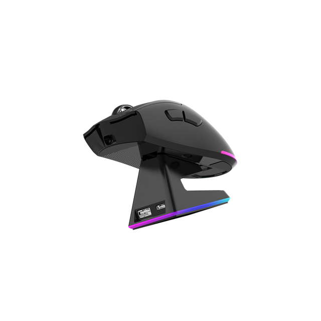 Pixart 3212 Sensor RGB Gamer Mouse Tri-Mode 1000 HZ Polling Rate DPI 3200 Charging Dock for Right-handed Users