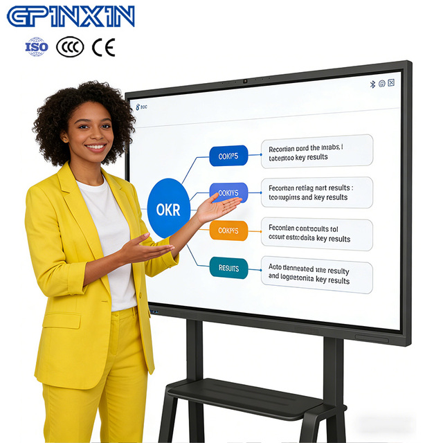 55 65 75 85 86 98 Inch Interactive Smart Board Teaching with Ai Camera 48MP 4K Multi Touch Screen Digital Whiteboard Classroom