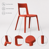 Chaise empilable avec coque en polypropylène pour salle scolaire