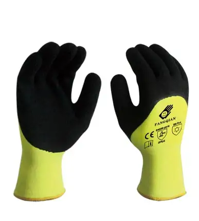 FQGLOVE 15g double layers acrylic fiber inside 3/4 coated latex foam cold resistant glove 2243X