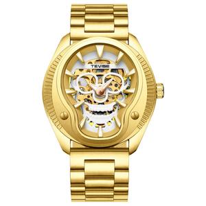 Vendita calda creative design tevise di scheletro del cranio degli uomini <span class=keywords><strong>orologio</strong></span> meccanico automatico in <span class=keywords><strong>oro</strong></span> in <span class=keywords><strong>acciaio</strong></span> inox - Product Image 4