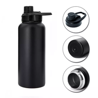 Gourde isotherme en métal à double paroi avec logo personnalisé, large ouverture, pour la salle de sport et les sports