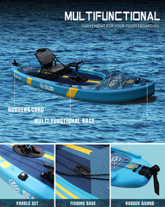 Kayak de pêche gonflable à double <span class=keywords><strong>chambre</strong></span> d'air avec pédales, contrôle mains libres, pour la pêche et les activités aquatiques en extérieur - Product Image 5