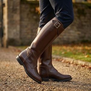 Botas de Montar Personalizadas para Hombre, Altas hasta la Rodilla, Color Marrón Oscuro, Cuero Genuino Pulido, Antideslizantes, Estilo Vintage de Caballero, Hechas a Medida en Fábrica - Product Image 5