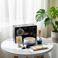 Ensemble Matcha Japonais Exclusif avec Glaze Effet Four, Fouet à Matcha, Support, Bol, Cuillère – Kit Complet d'Outils pour Cérémonie du Thé