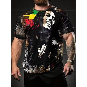 Maglietta Jamaica Rasta Color Splash con stampa all-over, unisex, streetwear, regalo per festival - Product Image 1