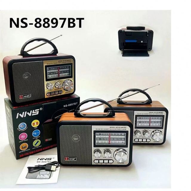 Wholesale Price YS Ns-8897Bt Portable Vintage AM/FM/SW Radio with Rechargeable Battery for Remote Control Built-In Speaker