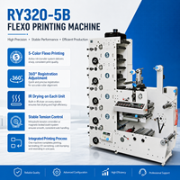 Machine d'impression flexographique automatique, presse à étiquettes 5 couleurs avec laminage, séchage IR, découpe rotative, haute précision