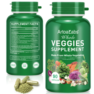 Complément alimentaire ArtoaLabs Super Greens, poudre de superaliments biologiques, fruits, légumes, champignons, probiotiques pour soutenir l'énergie, capsule - Product Image 3