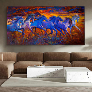 Arte della parete all'ingrosso <span class=keywords><strong>su</strong></span> <span class=keywords><strong>tela</strong></span> i colorati sette <span class=keywords><strong>cavalli</strong></span> al galoppo immagine decorazione della parete <span class=keywords><strong>dipinti</strong></span> ad olio <span class=keywords><strong>su</strong></span> <span class=keywords><strong>tela</strong></span> per la decorazione domestica - Product Image 2